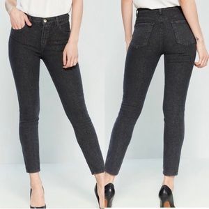 J Brand Alana High Rise Ankle Skinny in Faded Future gold sparkle Jeans sz 26